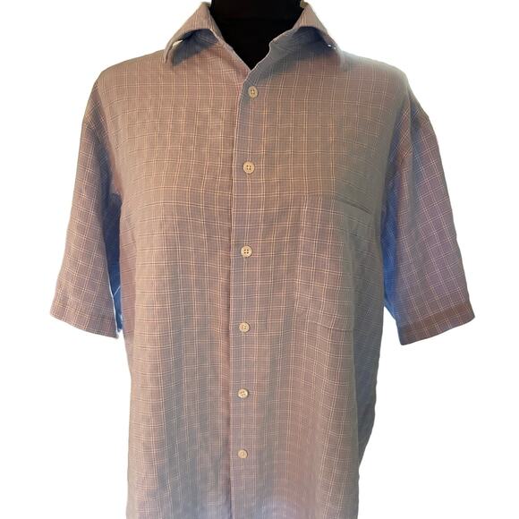 Joseph Feiss Size Med Classic Fit Short Sleeve Mens Button down Shirt - Picture 2 of 9